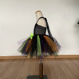 Children’s Halloween Little Witch Costume Mesh Tutu Dress & Hat - MyKids-USA™