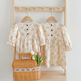 Square Neck Princess Sweet Style Baby Onesies & Children Dress