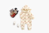 Baby Girl Allover Cherry Print Ruffle Design Single Breasted Romper - MyKids-USA™