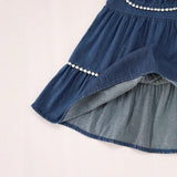 Summer Baby Kids Girls Denim Sleeveless Flowers Pattern Embroidered Dress - MyKids-USA™