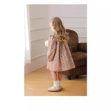 Design Autumn Girls Vintage Floral Long Sleeves Dress with Embroidery Collar - MyKids-USA™
