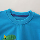 Baby Boy Cartoon Dinosaur & Slogan Pattern Pullover Hoodies