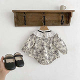 New Arrival For Spring: Floral Painting Pattern Top And Shorts Set - MyKids-USA™