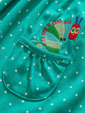 Design Autumn Girls Fruits And Flowers Pattern Crew Neck Long Sleeves Green Dress - MyKids-USA™