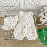 Summer Arrival Baby Girls Sleeveless Cute Floral and Plaid Pattern Rompers