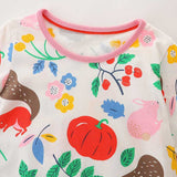 Baby Girl All Over Print Pattern O-Neck Pullover Princess Dress - MyKids-USA™