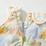 Summer Arrival Baby Girls Cute Floral Printed Pattern Sleeveless Dress with Collar - MyKids-USA™