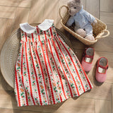 Summer Arrival Cartoon and Striped Pattern Sleeveless Dress for Stylish Girls - MyKids-USA™