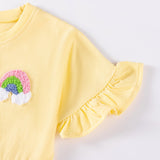 Summer Baby Kids Rainbow Pattern Dress and Color Patchwork Flowers Pattern Pants Clothing Set for Girls - MyKids-USA™