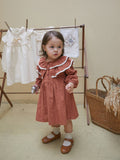 Infant Baby Girl Double Layer Laces Lapel Dress&Onesie - MyKids-USA™