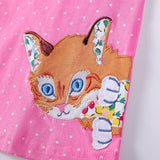 Summer Arrival Animals and Dots Pattern Short Sleeves Dress for Stylish Girls