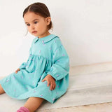 Floral Graphic Doll Neck Cute Dress In Autumn - MyKids-USA™