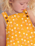New Design Summer Girls Sleeveless Giraffe Print Yellow Strap Dress