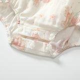 Summer Arrival Fly Sleeves Butterfly Pattern Square Neck Onesies for Stylish Girls - MyKids-USA™