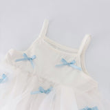 Summer Arrival Baby Girls Cute Sleeveless Butterfly-bow Decorated Dress Design Strap Onesies - MyKids-USA™