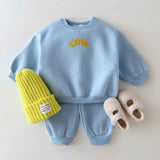 Autumn Baby Kids Unisex Casual Letters Pattern Long Sleeves Top Pullover and Pants Clothing