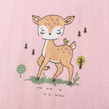 Summer Arrival Cute Deer Pattern Short Sleeves Tulle Dress for Stylish Girls