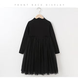 Girls Single Breasted Cardigan Tops Black Dress Sets