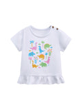 Girls’ Clothing Summer Collection – Dinosaurs And Plants Pattern Children’s T-Shirt Dress