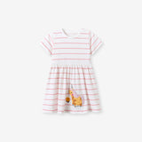 Summer Striped Dress for Girls, European and American Cute Animals Cartoon Pattern Dress - MyKids-USA™