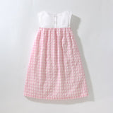 Summer Baby Girls Sleeveless Plaid Patchwork Geese Pattern Dress