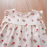 Summer Baby Kids Girls Fly Sleeves Floral Print Sweet Princess Dress