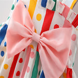 Baby Girl Colorful Dot Pattern Big Bow Tie Design Sling Dress - MyKids-USA™