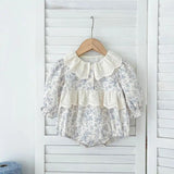 Spring Baby Girls French-style Floral Long-sleeved Onesies and Dress – Princess Sister Matching Set - MyKids-USA™