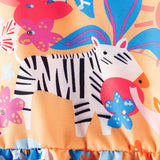 Summer Arrival Animals Cartoon Pattern Sleeveless Dress for Stylish Girls