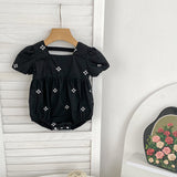 Summer Baby Girls French-style Flowers Pattern Short-sleeved Onesies and Dress – Princess Sister Matching Set
