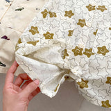 Summer New Arrival Short Sleeves Turn-Down Collar Dinosaur/Star Pattern Baby Rompers