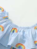 Summer New Arrival Girls Sleeveless Rainbow Print Dress - MyKids-USA™