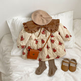 Baby Cartoon Bear Graphic Cute Style Quilted Warm Long Sleeve Dress & Jumpsuit - MyKids-USA™