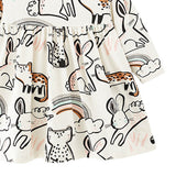 Baby Girl Cartoon Animal Pattern A-Line Design Loose Cotton Dress - MyKids-USA™