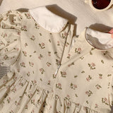 Summer Arrival Baby Kids Girls French Cute Short Sleeves Flowers Pattern Printed Dress - MyKids-USA™