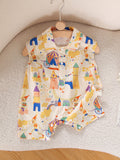New Arrival Summer Baby Kids Unisex Cartoon Pattern Turn-Down Collar Sleeveless Romper - MyKids-USA™
