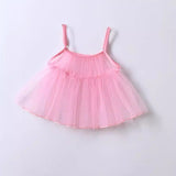 Summer Kids Girls Short Sleeves Heart Print Sweet Mesh Princess Dress - MyKids-USA™