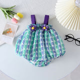 Baby Girl New Style Flower Patched Design Sling Onesies