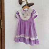 New Arrival Summer Baby Kids Girls Short Sleeves Noble Princess Dress - MyKids-USA™