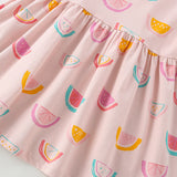 Summer Arrival Watermelons Fruits Pattern Short Sleeves Dress for Stylish Girls - MyKids-USA™