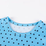 Summer Arrival Cartoon Cat and Dots Pattern Short Sleeves Dress for Stylish Girls - MyKids-USA™