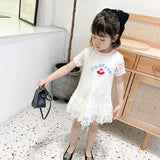 Summer Baby Girls Hot Selling Fashion Short Sleeves Lace Design Ice-Cream Pattern Dress - MyKids-USA™