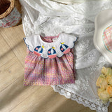 New Design Summer Baby Kids Girls Navy Style Sleeveless Plaid Dress - MyKids-USA™
