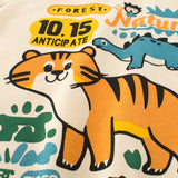 Summer Boys’ Animals Dinosaur and Tiger Cartoon Pattern T-shirt in European and American Style