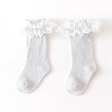 Baby Girl Solid Color Mesh Patched Design Lace Socks - MyKids-USA™