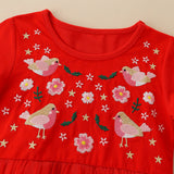 Children’s Dress With Cute Embroidery, European-American Style Mesh Princess Dress