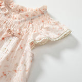 Summer Baby Kids Flowers Pattern Fly Sleeves Top Dress and Shorts Clothing Set for Girls - MyKids-USA™