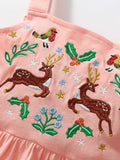 New Arrival Summer Girls Sleeveless Symmetrical Cartoon Pattern Strap Dress