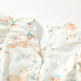 Summer Arrival Baby Girls Cute Animals and Floral Pattern Fly Sleeves Onesies