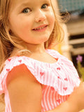 Summer New Arrival Girls Sleeveless Red Heart Print Ruffle Collar Dress - MyKids-USA™